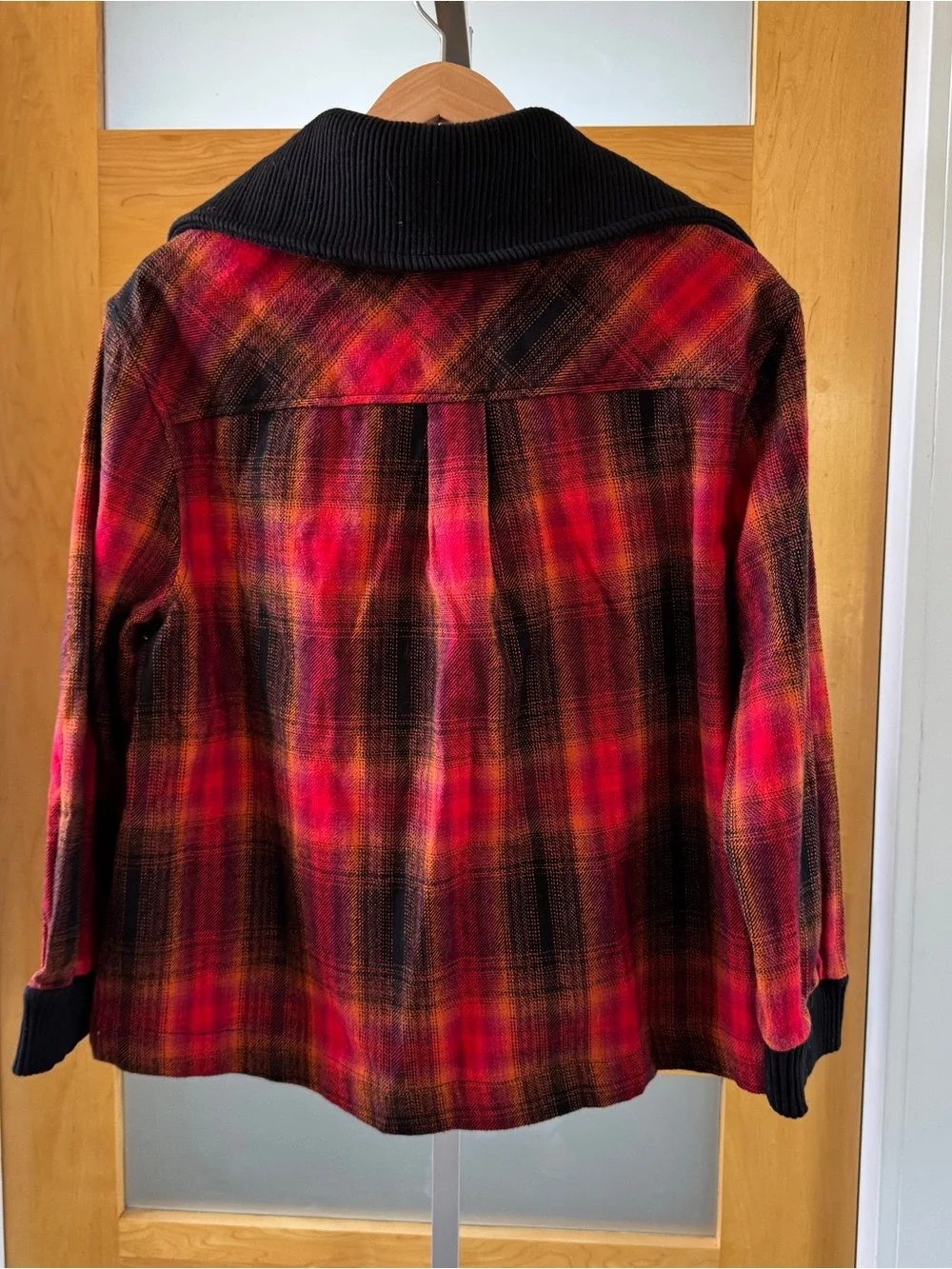 bp Red and Black Plaid Zip-Up Jacket